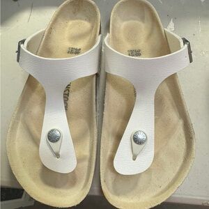 Birkenstock White Leather Sandals